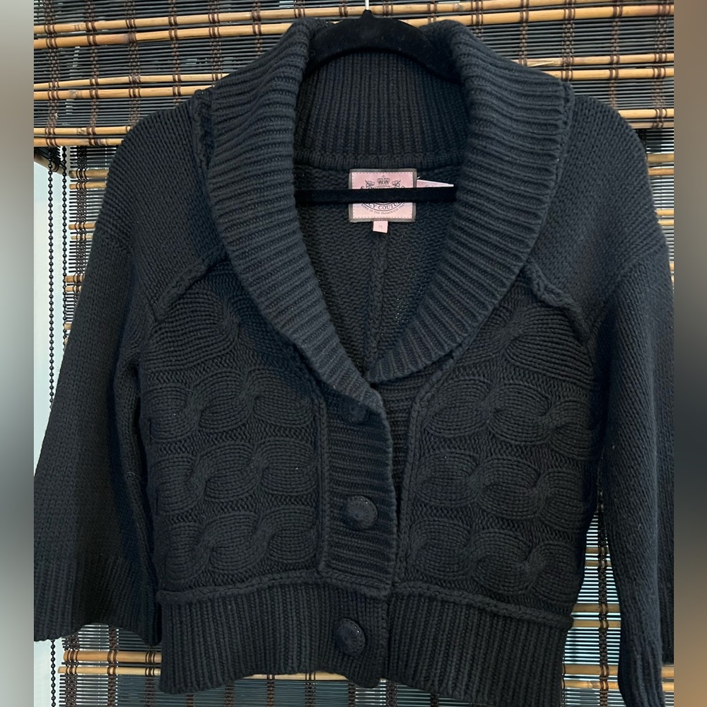 100% Wool 3/4 Sleeve Sweater Jacket Sz S